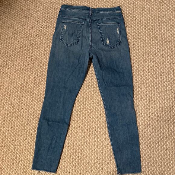 MOTHER The Stunner Ankle Fray Jeans in Graffiti Girl Women’s Size 31 Button Fly - Picture 6 of 13